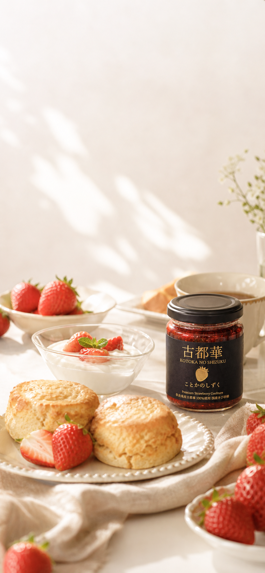 Kotoka strawberry and confiture serving image